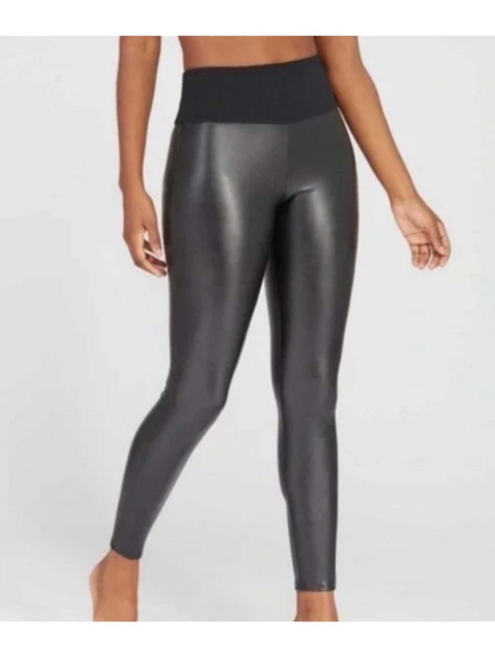 NWT Assets by Spanx Faux Leather Shaping Leggings